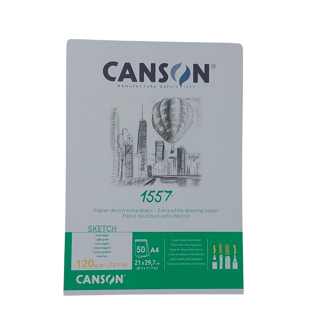 CANSON - BLOCCO 1557 CARTA DA DISEGNO 120GR A4