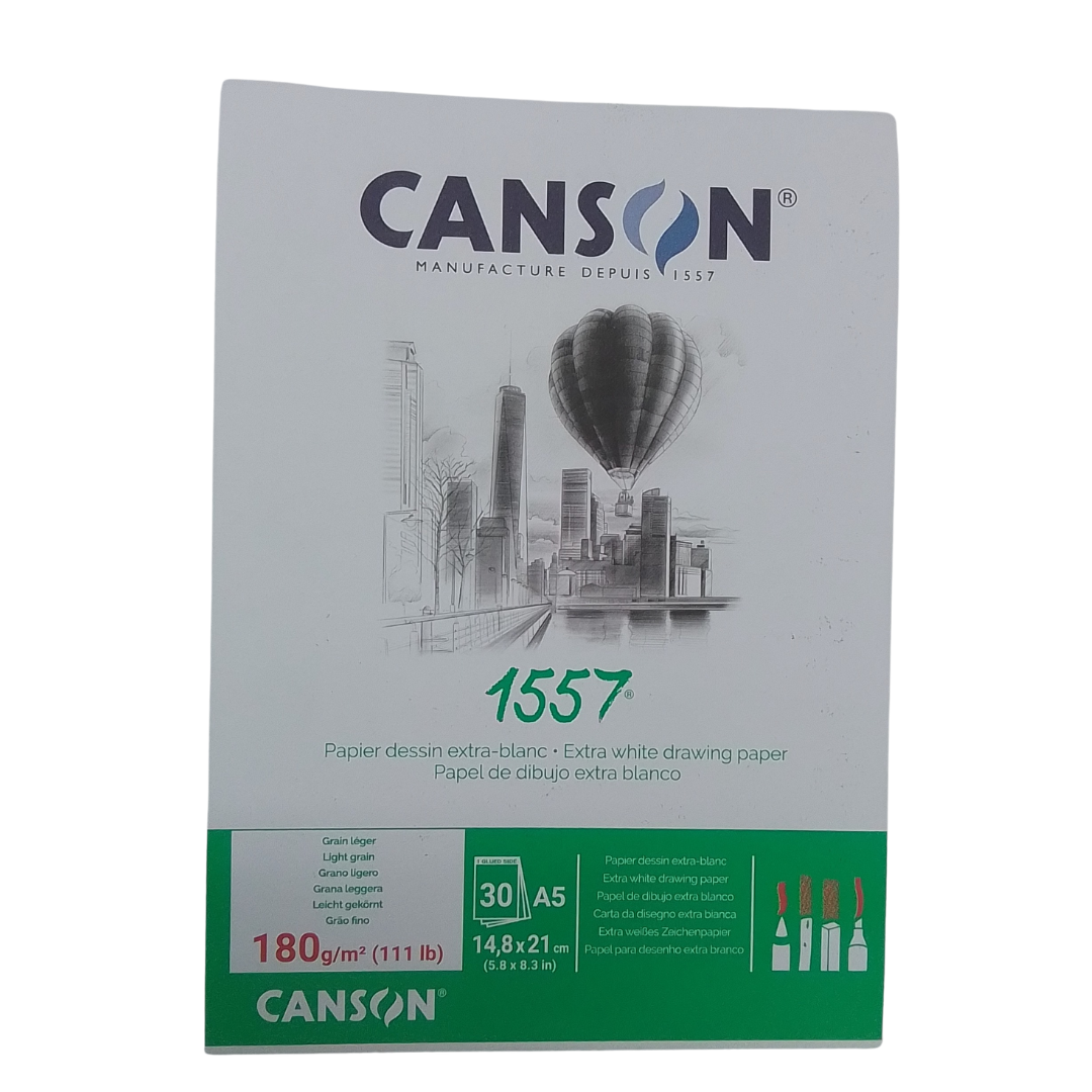 CANSON - BLOCCO 1557 CARTA DA DISEGNO 180GR A5