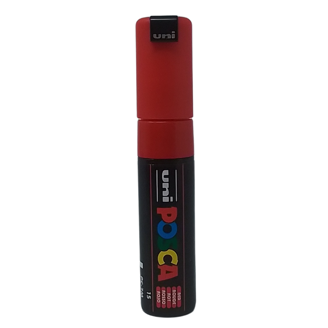 UNI - POSCA PENNARELLO A VERNICE PC-8K (SCALPELLO 8.0 MM) 15 ROSSO
