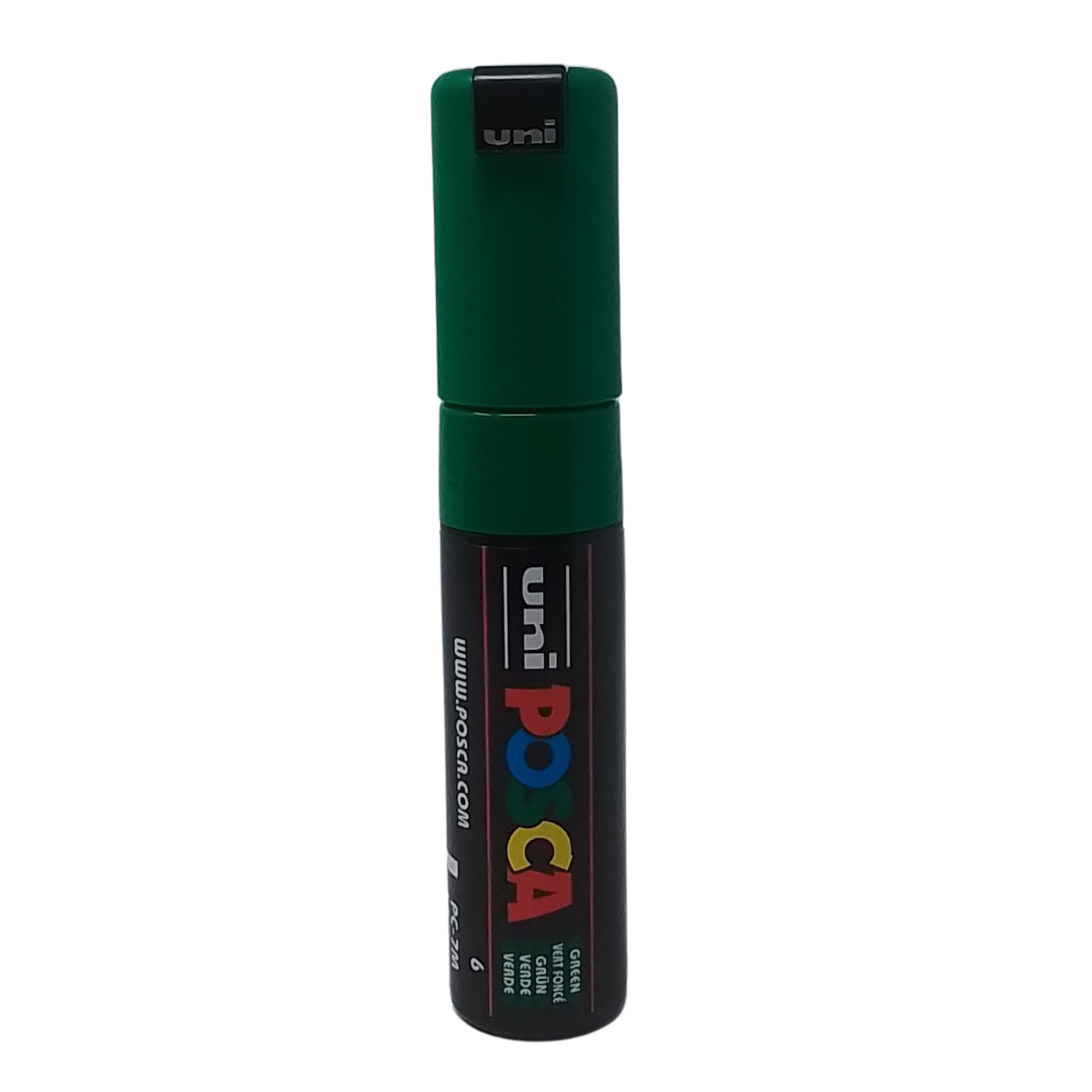 UNI - POSCA PENNARELLO A VERNICE PC-8K (SCALPELLO 8.0 MM) 6 VERDE