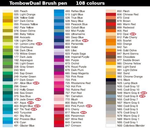 TOMBOW Pennarelli Dual Brush (Sfusi) (Tonalità Chiaroscuro) (Base Acqua)