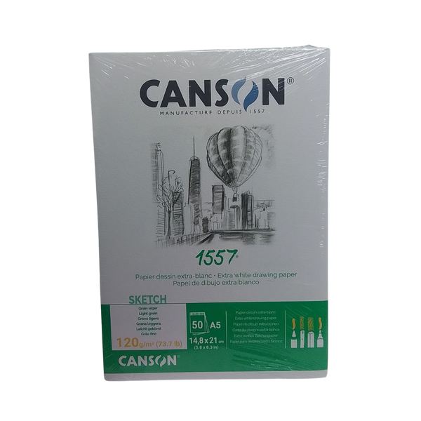 CANSON - BLOCCO 1557 CARTA DA DISEGNO 120GR A5