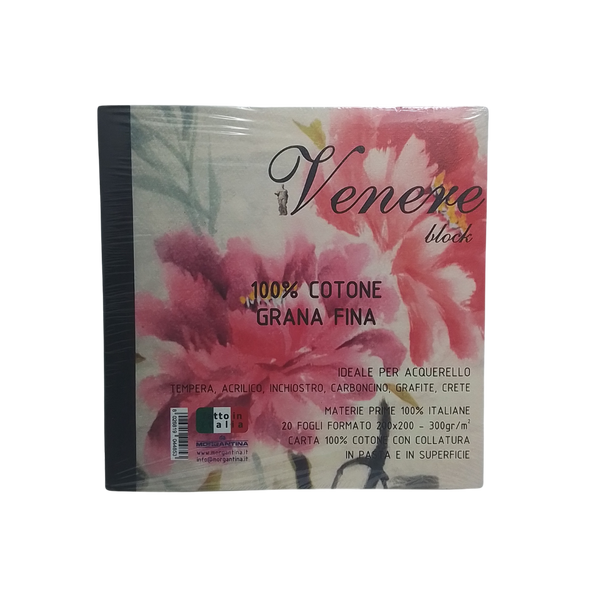 MORGANTINA - VENERE CARTA PER ACQUERELLO 300GR GRANA FINA 20X20 20 FOGLI