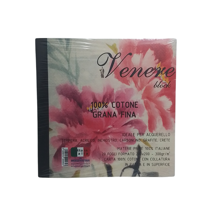 MORGANTINA - VENERE CARTA PER ACQUERELLO 300GR GRANA FINA 20X20 20 FOGLI