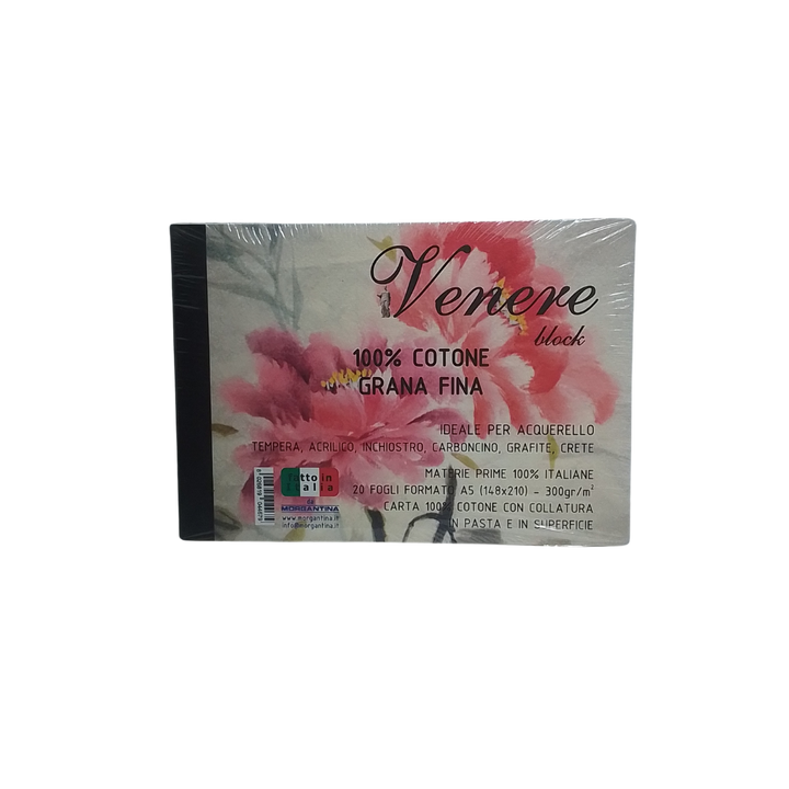 MORGANTINA - VENERE CARTA PER ACQUERELLO 300GR GRANA FINE A5 20 FOGLI