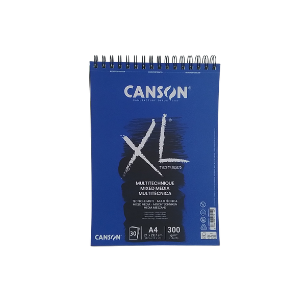CANSON - XL TEXTURED TECNICA MISTA 300GR GRANA MEDIA A4 SPIRALE LC 30 FOGLI
