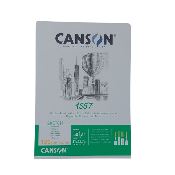 CANSON - BLOCCO 1557 CARTA DA DISEGNO 120GR A4
