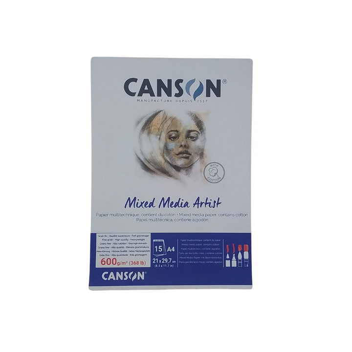 CANSON - MIXED MEDIA ARTIST BLOCCO A4 600GR