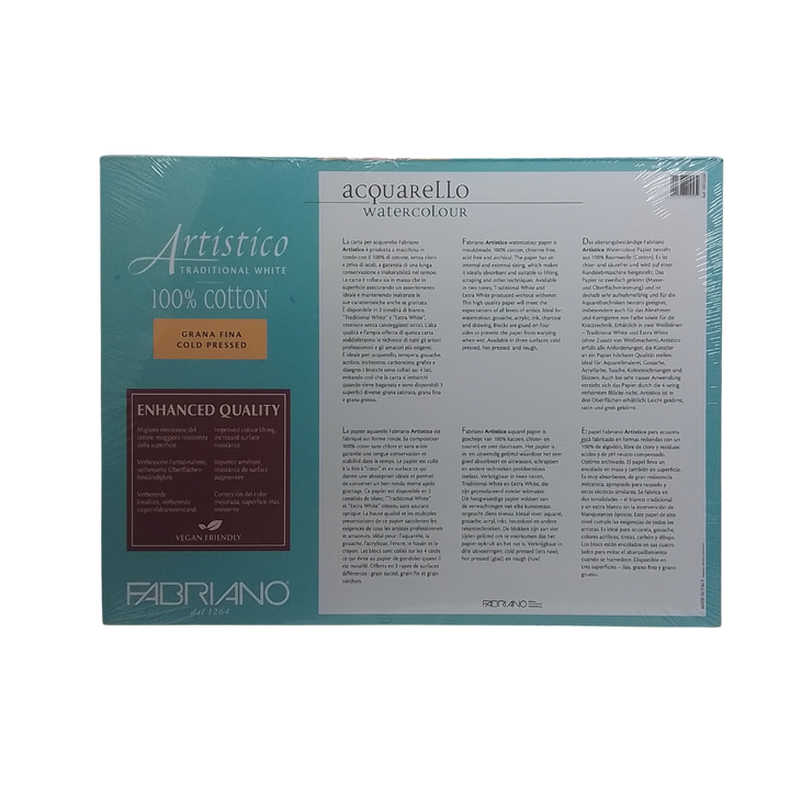 FABRIANO - BLOCCO ARTISTICO ACQUARELLO GRANA FINA 23X30,5 CM