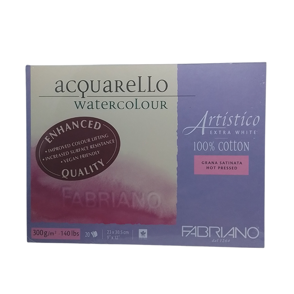 FABRIANO - BLOCCO ARTISTICO ACQUARELLO GRANA SATINATA 23 X 30,5 CM