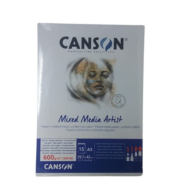 CANSON - MIXED MEDIA ARTIST A3 600GR