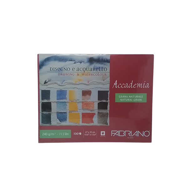 FABRIANO - BLOCCO ACCADEMIA DISEGNO E ACQUARELLO 240GR 27X35