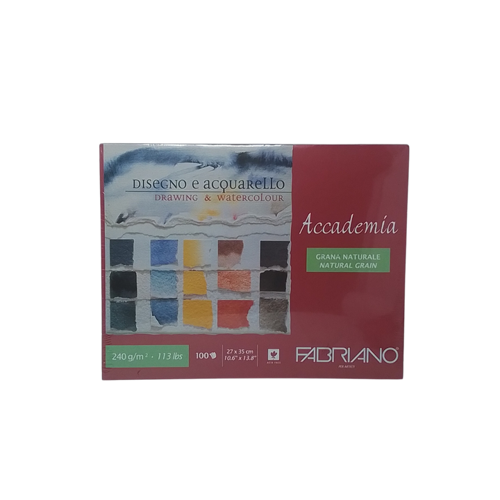 FABRIANO - BLOCCO ACCADEMIA DISEGNO E ACQUARELLO 240GR 27X35