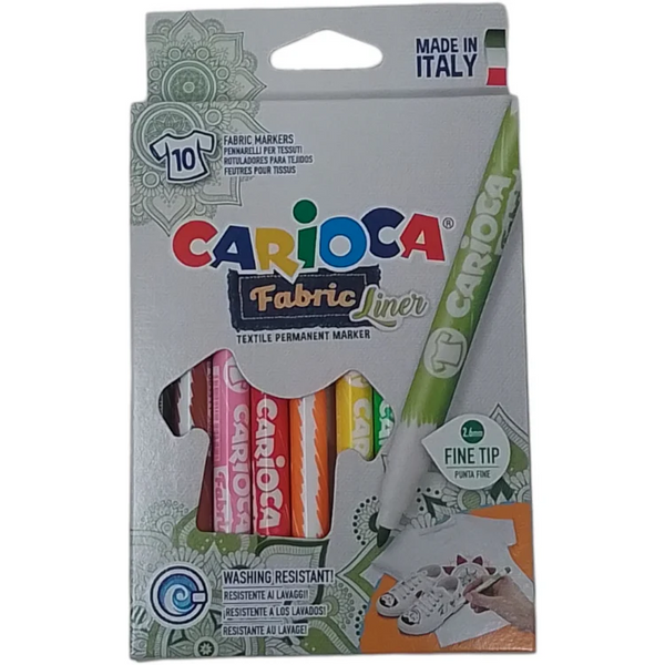 CARIOCA - FABRIC LINER (PENNARELLI PER TESSUTI) 10 PENNARELLI PUNTA FINE