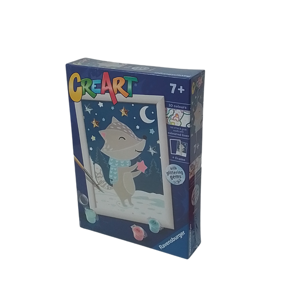 RAVENSBURGER - CREART 13 X 18 CM - CUTE BADGER (WITH GLITTERING GEMS)