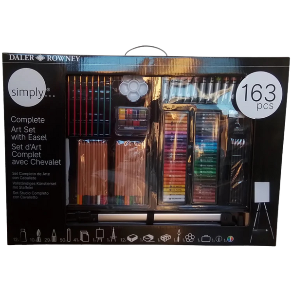 DALER ROWNEY - SET STUDIO COMPLETO CON CAVALLETTO 163 PEZZI