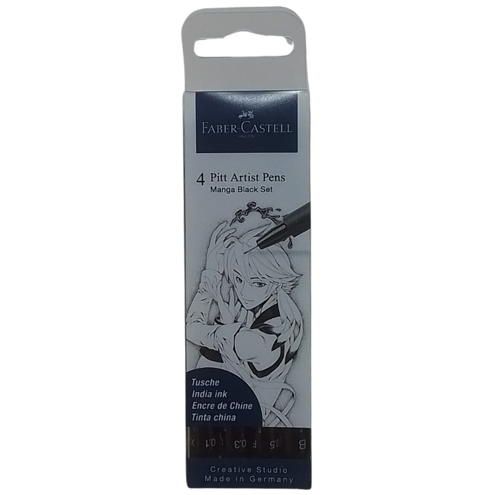 FABER-CASTELL - 4 PITT ARTIST PENS (MANGA BLACK SET)