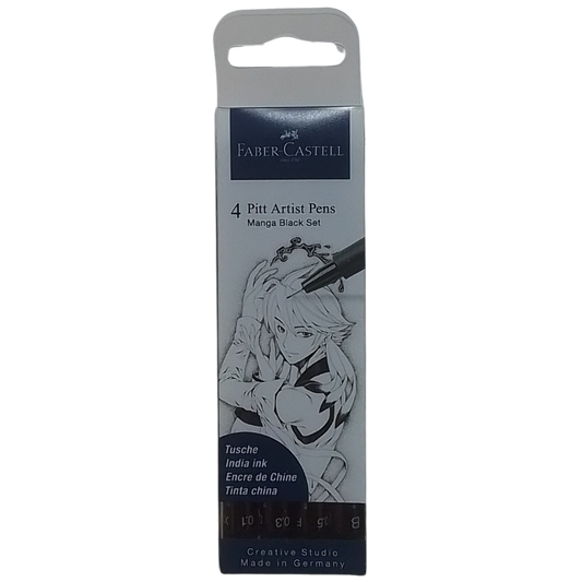 FABER-CASTELL - 4 PITT ARTIST PENS (MANGA BLACK SET)