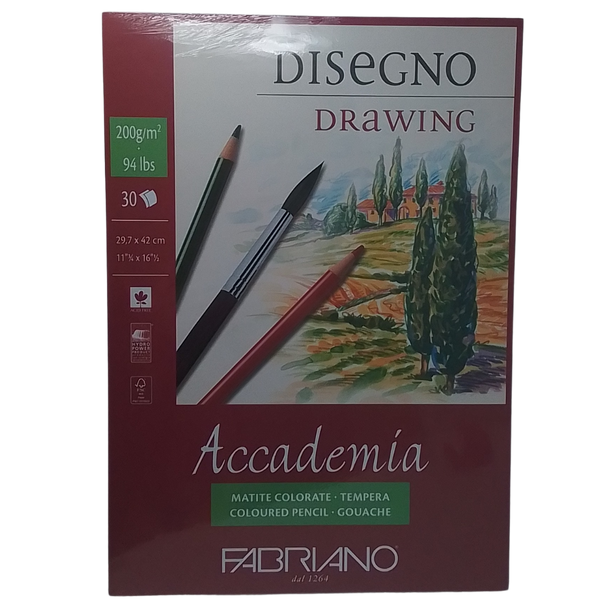 FABRIANO - BLOCCO ACCADEMIA DISEGNO 29,7 X 42 CM