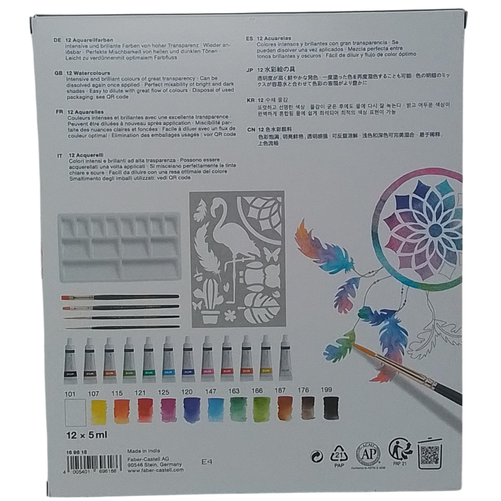 FABER-CASTELL - SET 12 ACQUERELLI IN TUBETTO CREATIVE STUDIO