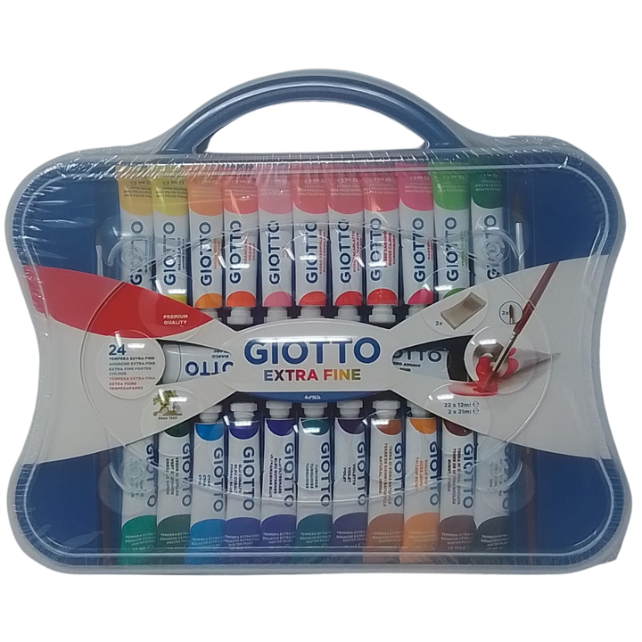 GIOTTO - CONF. 24 TUBETTI DI TEMPERA EXTRAFINE + TAVOLOZZA REMOVIBILE