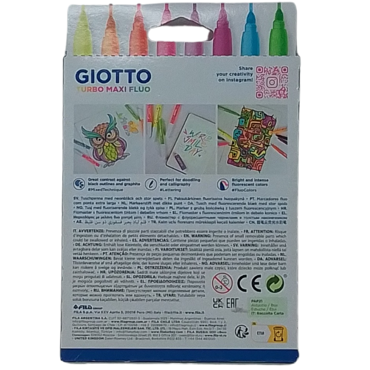 GIOTTO - CONF. 8 PENNARELLI TURBO MAXI FLUO