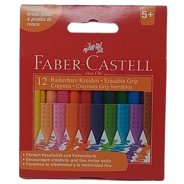 FABER-CASTELL - CONF. 12 PASTELLI GRIP CANCELLABILI
