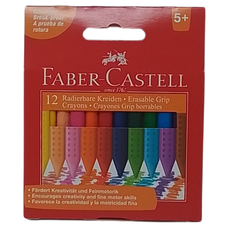 FABER-CASTELL - CONF. 12 PASTELLI GRIP CANCELLABILI