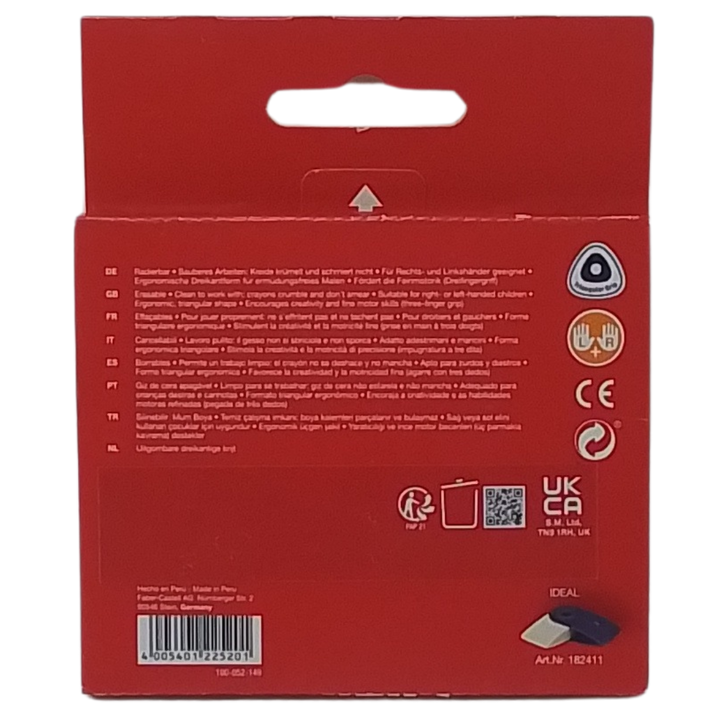 FABER-CASTELL - CONF. 12 PASTELLI GRIP CANCELLABILI