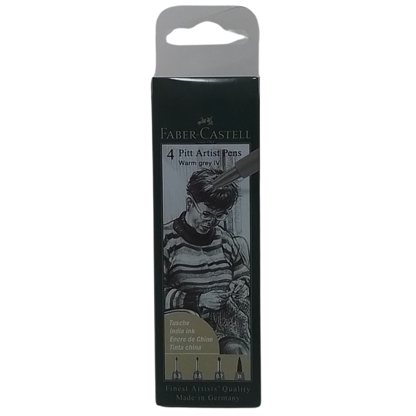 FABER-CASTELL - 4 PITT ARTIST PENS (WARM GREY IV)