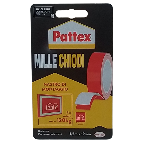 PATTEX - MILLECHIODI NASTRO DI MONTAGGIO BIADESIVO
