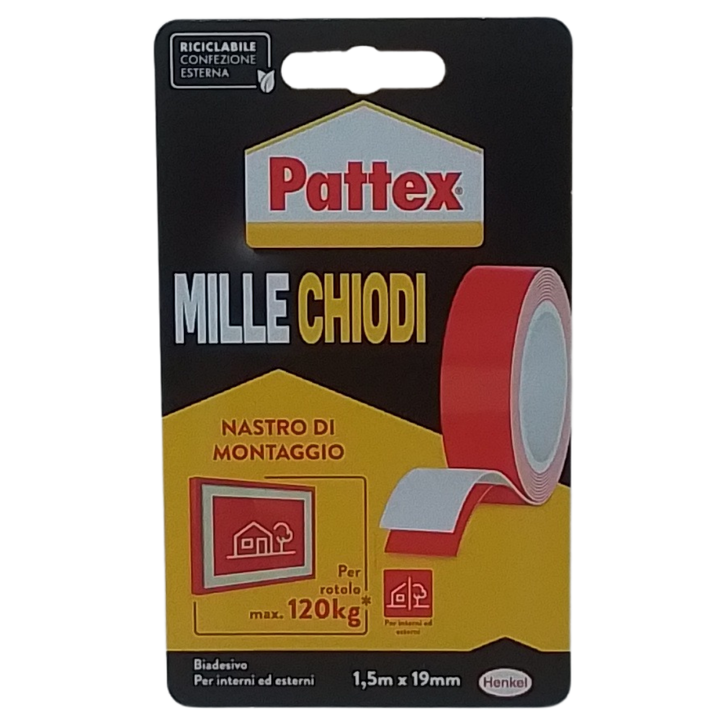 PATTEX - MILLECHIODI NASTRO DI MONTAGGIO BIADESIVO