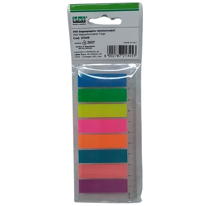 LEBEZ - 200 SEGNAPAGINA RIPOSIZIONABILI 45X12MM