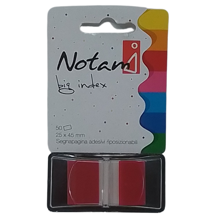 NOTAMI - BIG INDEX 50 SEGNAPAGINA ADESIVI RIPOSIZIONABILI 25X45MM ROSSI