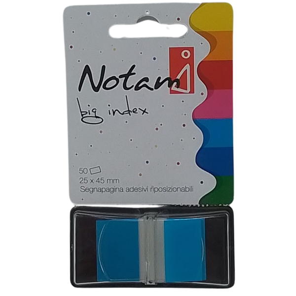 NOTAMI - BIG INDEX 50 SEGNAPAGINA ADESIVI RIPOSIZIONABILI 25X45MM BLU