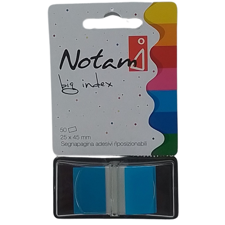 NOTAMI - BIG INDEX 50 SEGNAPAGINA ADESIVI RIPOSIZIONABILI 25X45MM BLU