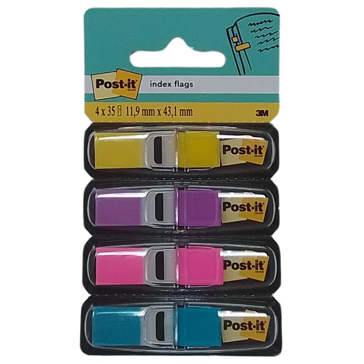 3M - POST-IT SEGNAPAGINA ADESIVI RIPOSIZIONABILI E SCRIVIBILI 11,9X43,1MM GIALLO/VIOLA/ROSA/AZZURRO