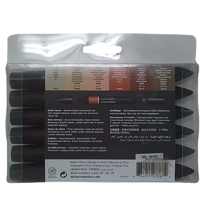 WINSOR & NEWTON - CONF. 6 PROMARKER TONALITÀ TERROSE