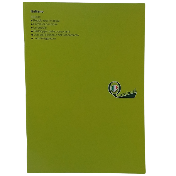 QUIREBOOK - QUADERNO DIDATTICO ITALIANO (REGOLE GRAMMATICALI, PAROLE CAPRICCIOSE, DOPPIE, RADDOPPIO DELLE CONSONANTI, ELISIONE E TRONCAMENTO, PUNTEGGIATURA)