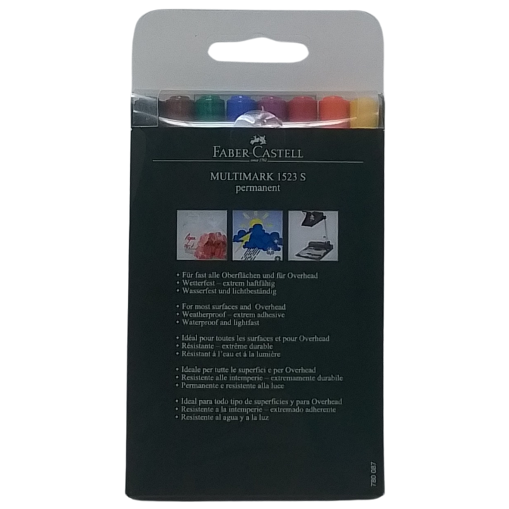 FABER-CASTELL - CONF. 8 PENNARELLI INDELEBILI MULTISUPERFICIE PUNTA S