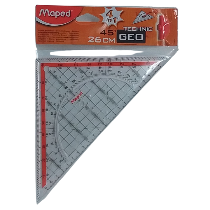 MAPED - TECHNIC GEO SQUADRA GEOMETRICA 4 IN 1 45°/26CM
