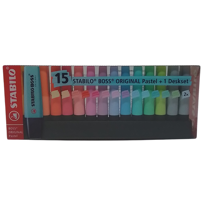 STABILO - BOSS ORIGINAL PASTEL CONF. 15 EVIDENZIATORI PASTELLO + DESKSET