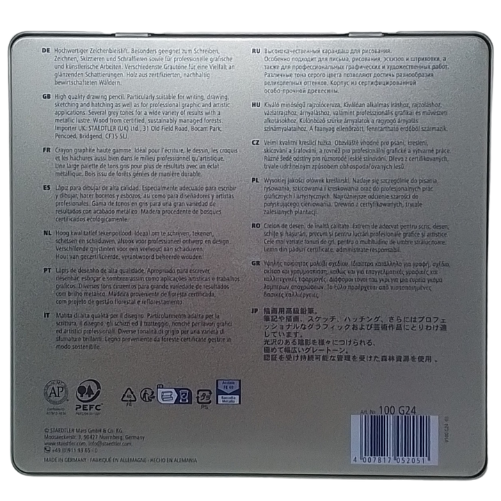 STAEDTLER - MARS LUMOGRAPH CONF. 24 MATITE 12B-10H