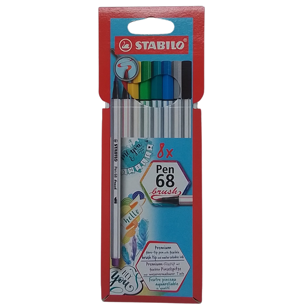 STABILO - PEN 68 BRUSH CONF. 8 PENNARELLI CON PUNTA A PENNELLO