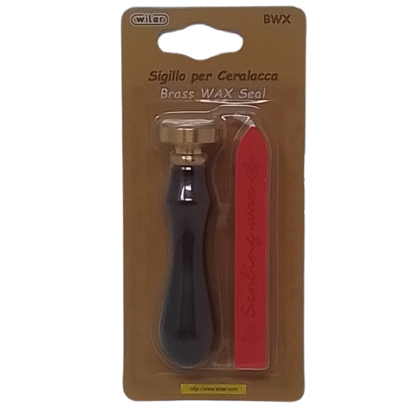 WILER - SET SIGILLO PER CERALACCA IN BRONZO CON FILIGRANA + STICK DI CERALACCA ROSSA