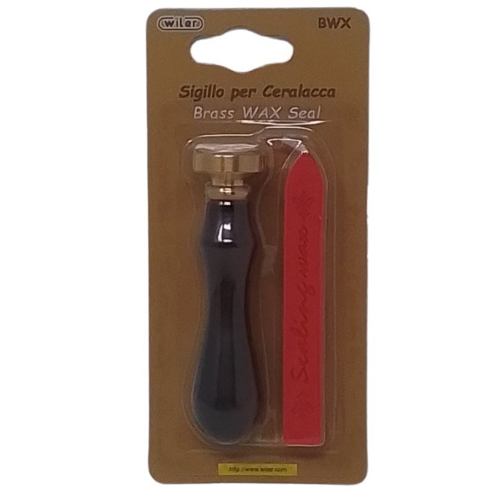 WILER - SET SIGILLO PER CERALACCA IN BRONZO CON FILIGRANA + STICK DI CERALACCA ROSSA