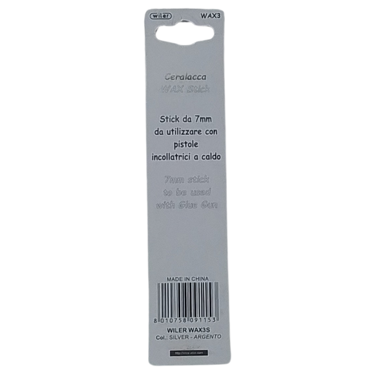 WILER - CONF. 3 STICK DI CERALACCA ARGENTO PER PISTOLA A CALDO
