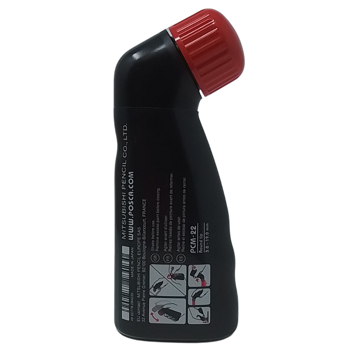 UNI - POSCA MOP'R PENNARELLO A VERNICE PCM-22 (PUNTA 3) 15 ROSSO