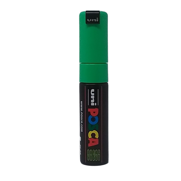 UNI - POSCA PENNARELLO A VERNICE PC-8K (SCALPELLO 8.0 MM) 5 VERDE CHIARO