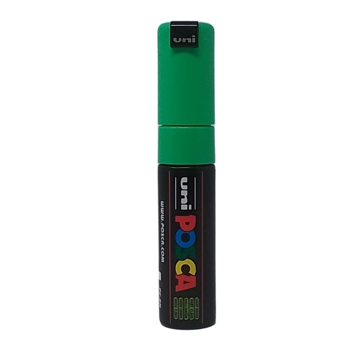 UNI - POSCA PENNARELLO A VERNICE PC-8K (SCALPELLO 8.0 MM) 5 VERDE CHIARO